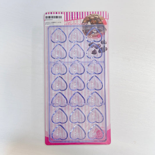 心形朱古力硬膠模具 - 21件裝 (27.3x13.5x2.3cm) Heart-shaped Plastic Chocolate Mould (21 pcs) (27.3x13.5x2.3cm)