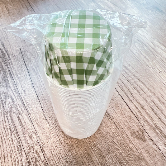 蛋糕紙杯 (紅/綠格子45-50個) Cupcake Paper Mold (Red/Green Grids) 45-50 pcs