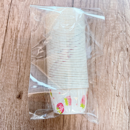 蛋糕紙杯 (白底草莓 45-50個) Cupcake Paper Mold (White/Strawberry) 45-50 pcs