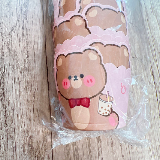 蛋糕紙杯 (粉紅底奶茶小熊 45-50個) Cupcake Paper Mold (Pink / Bear with Milk Tea) 45-50 pcs