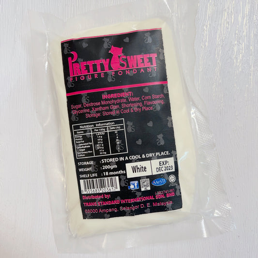 Pretty Sweet硬翻糖/糖膏 - 白色 (200克)  Pretty Sweet Figure Fondant - White (200g)