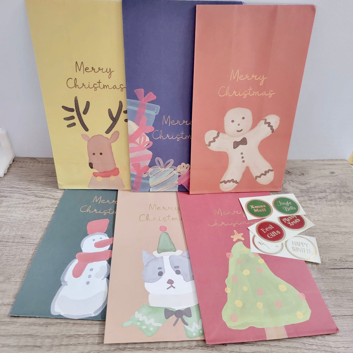 聖誕系列禮物包裝紙袋 (27.5*15cm) - 6個 Christmas Paper Bags (27.5*15cm) - 6 pcs