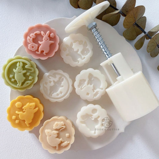 月餅模具 - 跳舞兔子 4片裝 (50克) Mooncake Mold (50g)