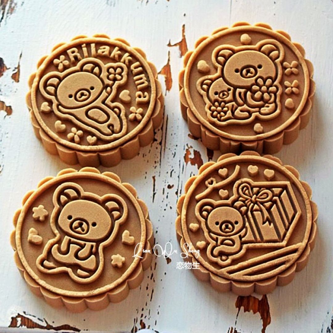 卡通月餅模具 - 鬆弛熊 4片裝 (50克) Mooncake Mold (50g)