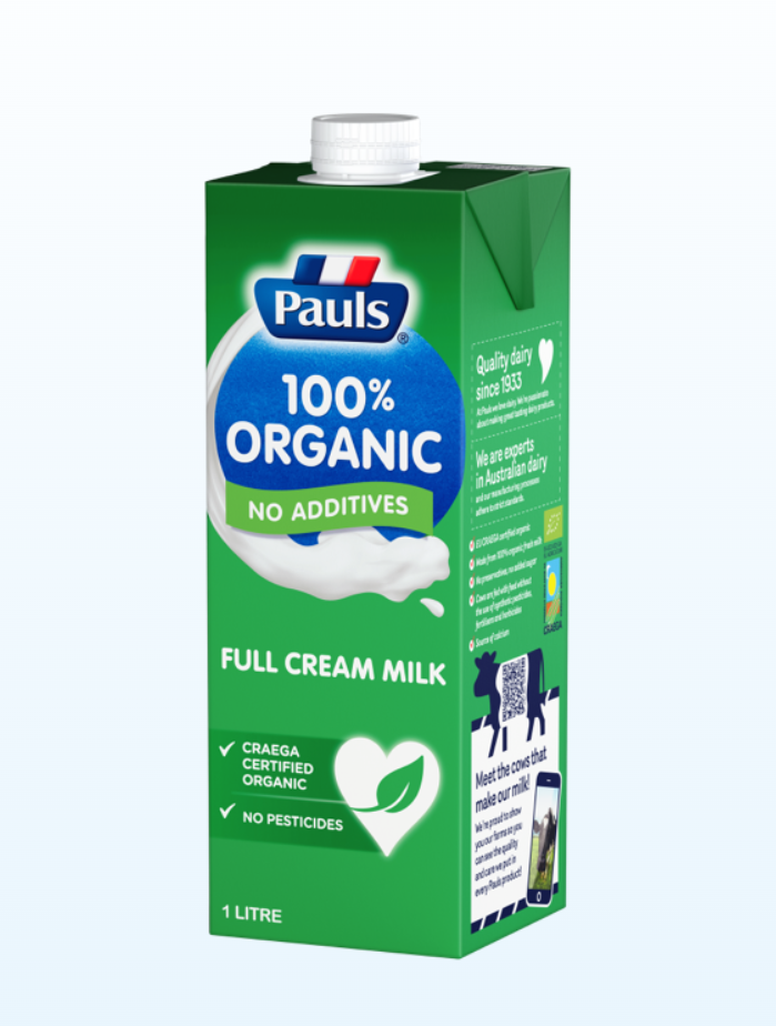 保利有機全脂牛奶 (1公升) Pauls Organic Full Cream Milk (1L)