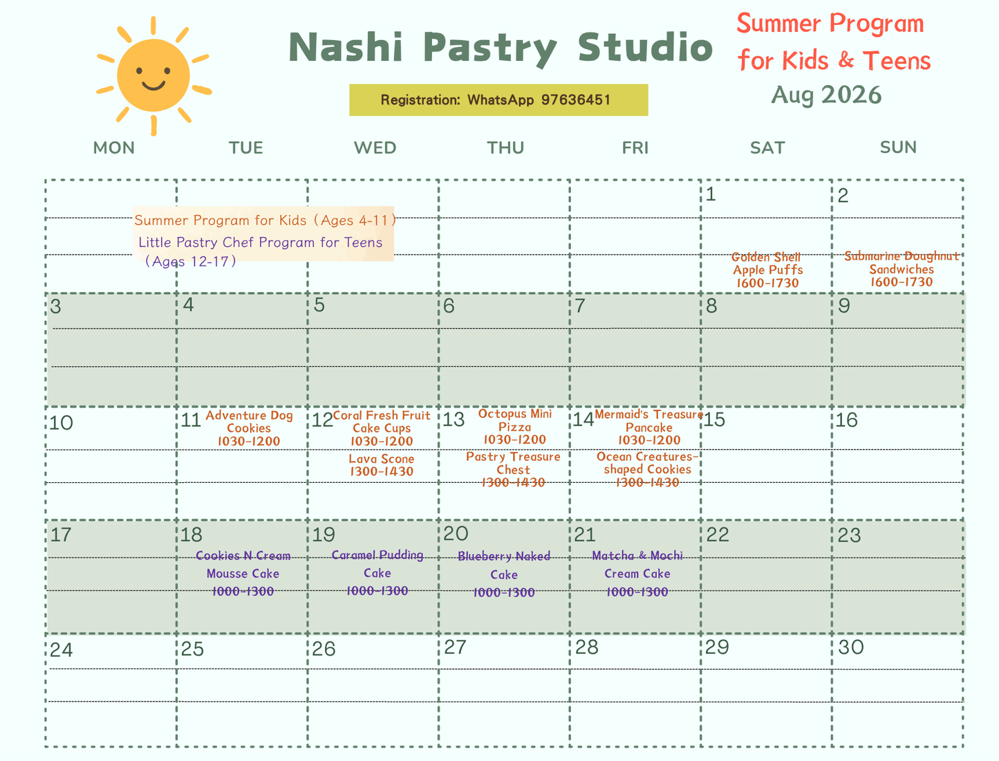 暑期小小烘焙師課程 Little Baker Summer Program