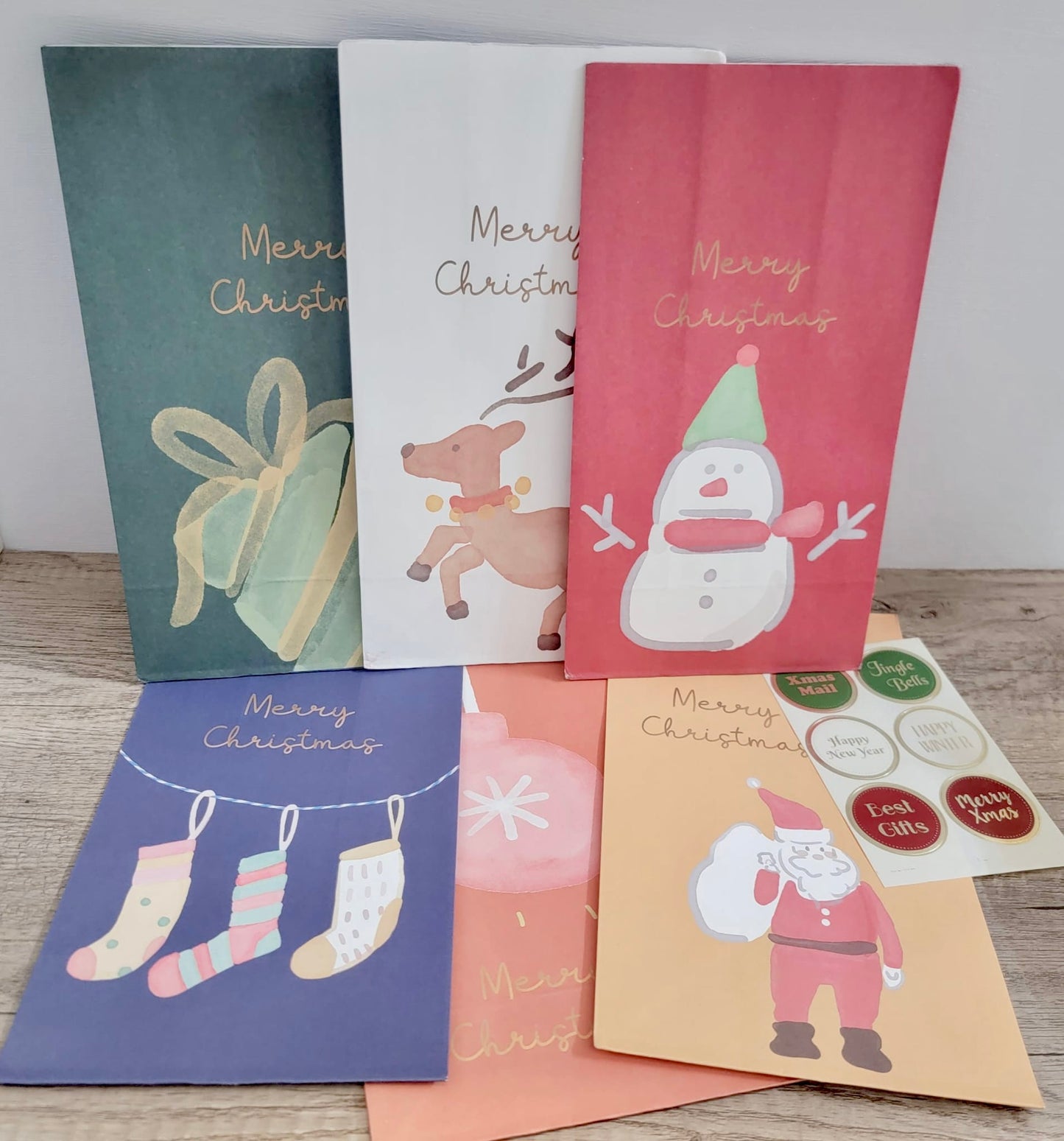 聖誕系列禮物包裝紙袋 (27.5*15cm) - 6個 Christmas Paper Bags (27.5*15cm) - 6 pcs