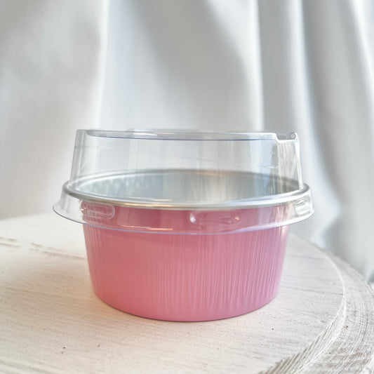 鋁箔布丁杯/慕斯杯 (8cmx高3.5cm) - 15個裝連蓋  Aluminium Pudding/Mousse Pan with Lid (8cmxH3.5cm) - (15-pan Set)