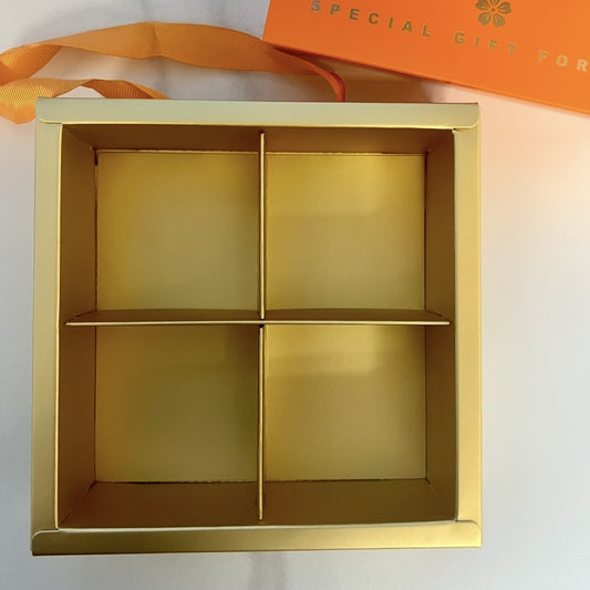 月餅包裝盒 - 橙色金兔 (正方 17.5x17.5x5cm) Mooncake Packaging Box - Orange golden rabbit (17.5x17.5x5cm)
