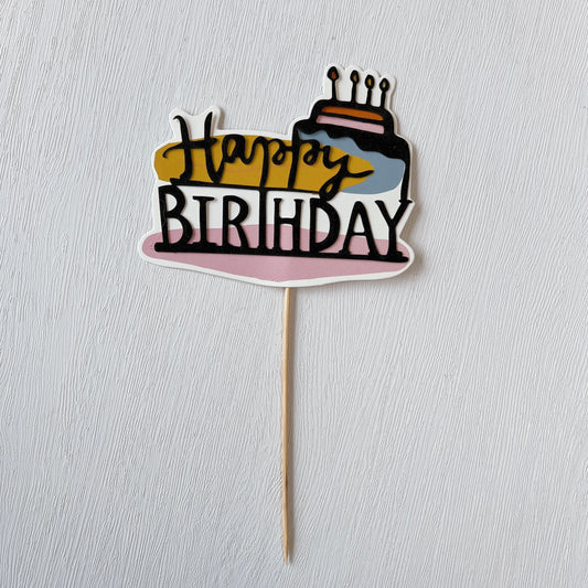 蛋糕祝福插牌 (CA-生日快樂) Cake Topper (CA-Happy Birthday)