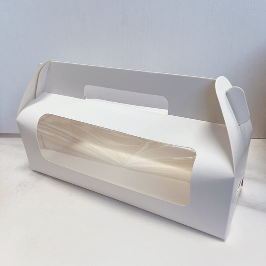 手提開窗卷蛋盒 - 白色 (27x9x13cm)  Cake Roll Box (White/27*9*13cm) [不設送貨 可到門市購買]