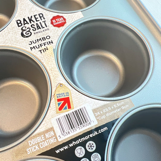 英國製BAKER & SALT不沾珍寶瑪芬模/特大鬆餅模 - 6連  [Made in Britain] BAKER & SALT Non-Stick Jumbo Muffin Tin - for 6 pcs