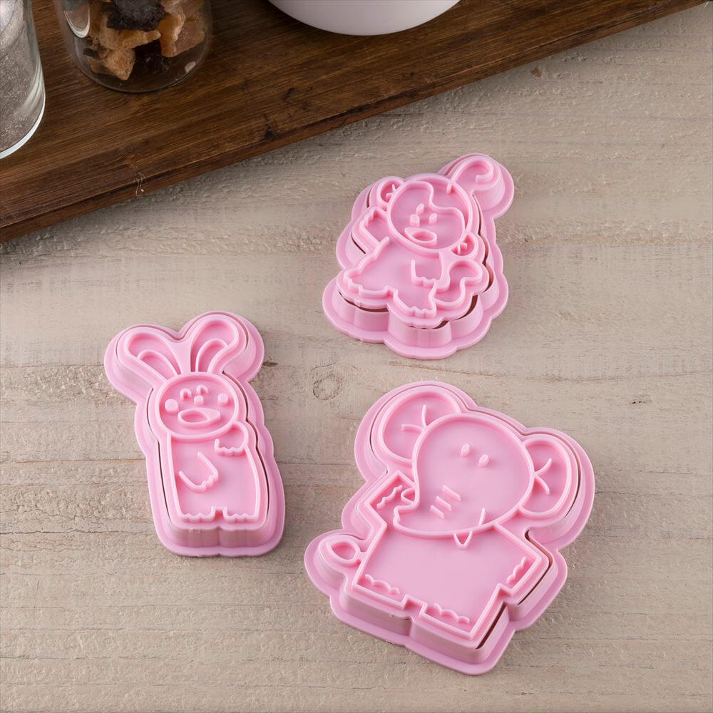 [日本直送] 愉快動物餅印模曲奇模具 - 大笨象/猴子/兔子 KAI Kitchen "Animal Biscuits" Cookie Mold - Elephant/Monkey/Rabbit