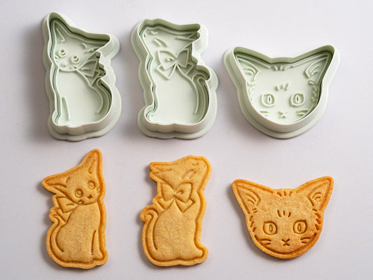 [日本直送] COTTA 卡通曲奇模具套裝 (貓貓3件) COTTA Cookie Mold (3 Kittens)