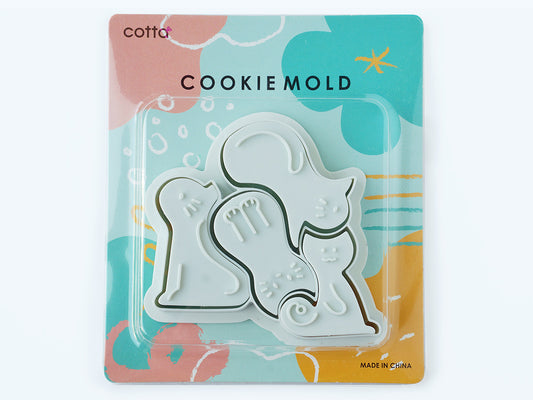 日本直送COTTA 卡通按壓式曲奇模具套裝 (小貓拼圖) COTTA Cookie Mold (Kittens)