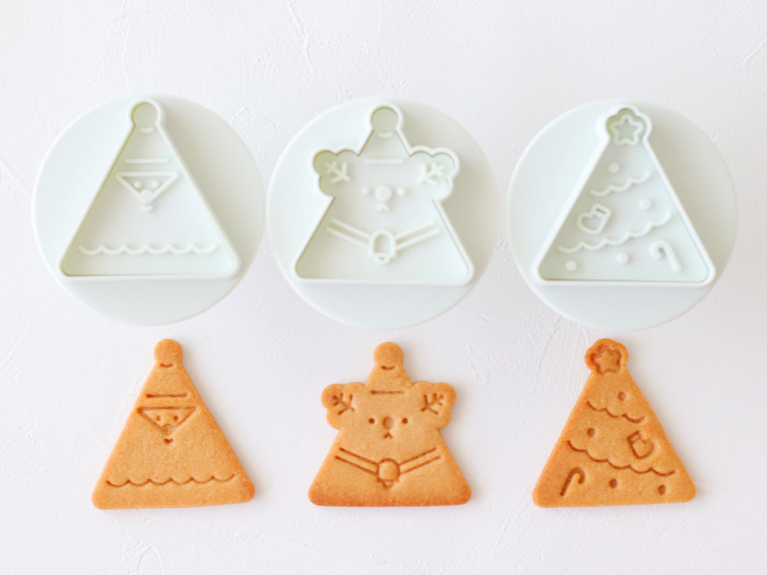 日本直送COTTA 卡通按壓式曲奇模具套裝 (聖誕節3件) COTTA Cookie Mold (Christmas 3pcs)