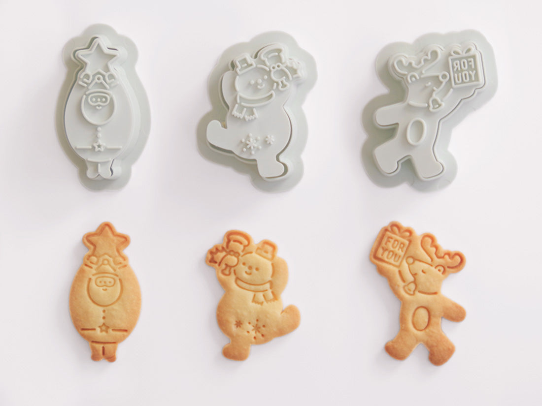 日本直送COTTA 卡通按壓式曲奇模具套裝 (聖誕節3件) COTTA Cookie Mold (Christmas 3pcs)