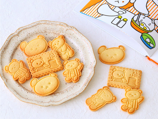 [日本直送] COTTA 卡通按壓式曲奇模具套裝 (KOGUMA-CHAN小熊4件) COTTA Cookie Mold (KOGUMA-CHAN Bear)