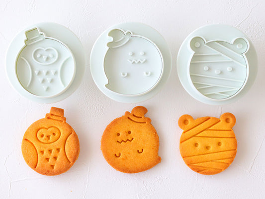 日本直送COTTA 卡通按壓式曲奇模具套裝 (萬聖節木乃伊3件) COTTA Cookie Mold (Halloween)