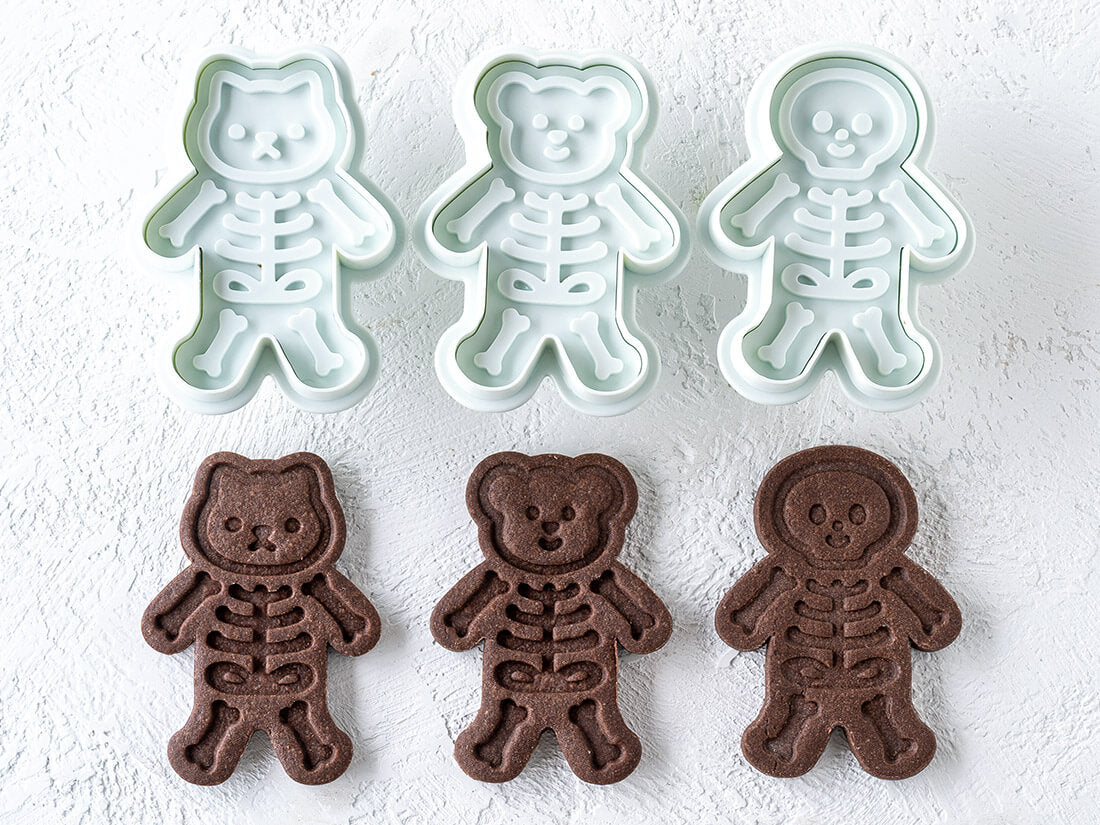 日本直送COTTA 卡通按壓式曲奇模具套裝 (萬聖節骷髏骨3件) COTTA Cookie Mold (Halloween)