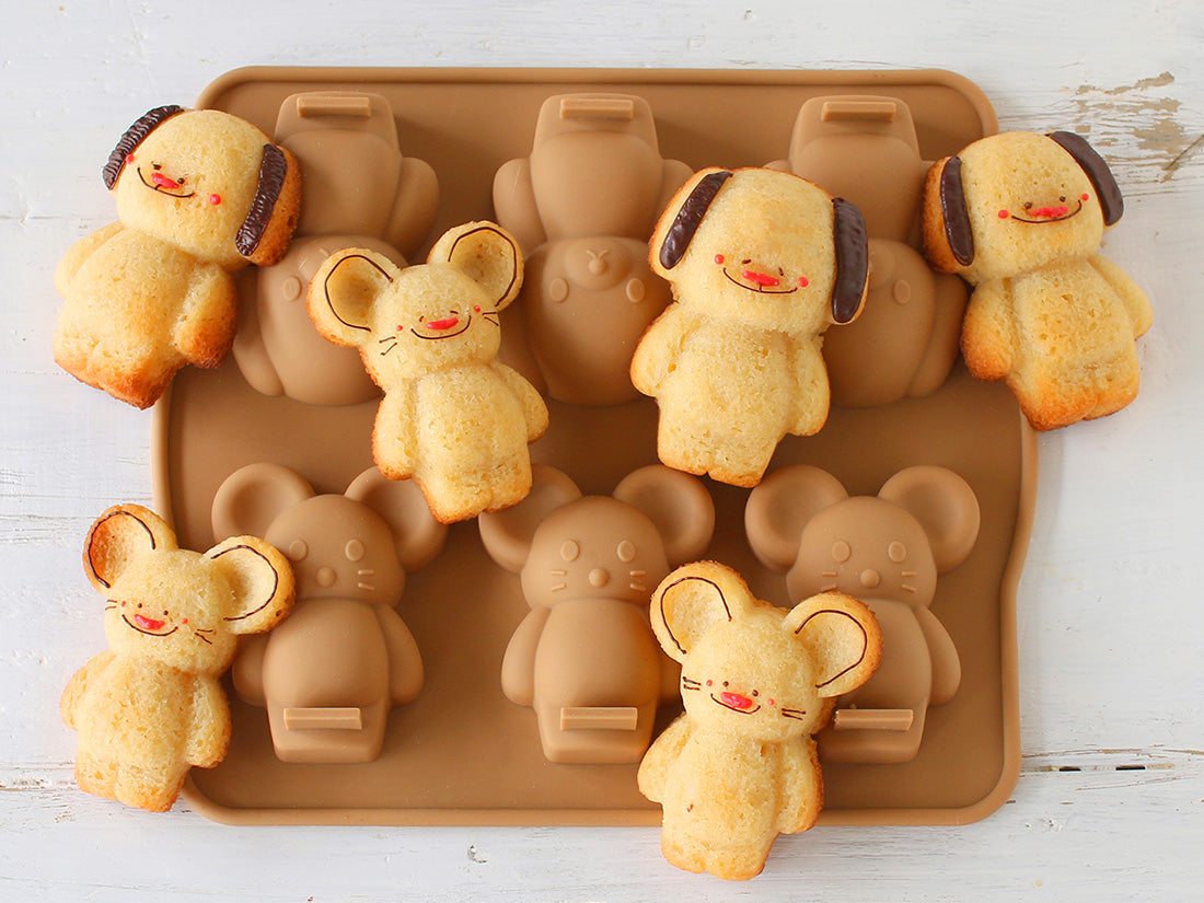 日本直送COTTA蛋糕/朱古力矽膠模 - 小狗和老鼠 COTTA Cake/Chocolate Silicone Mould - Dogs and Mouse