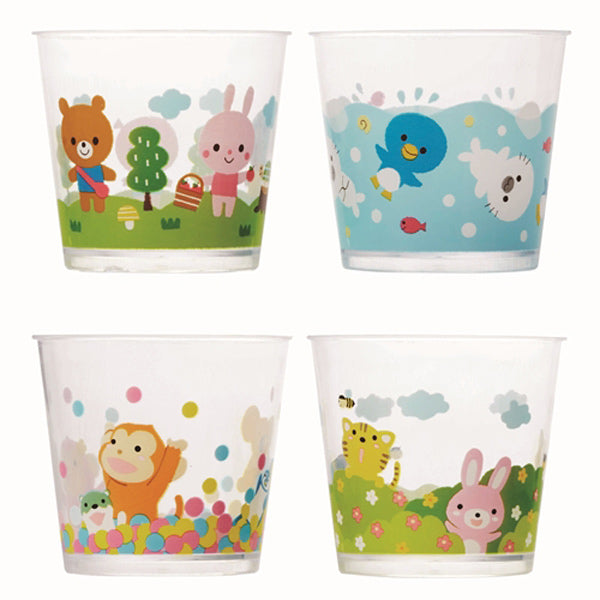 日本直送Torune膠杯(4個) 可放慕斯/果凍-動物派對 Japan Plastic Cup (4 pcs) For Mousse/Jelly- Animals Party