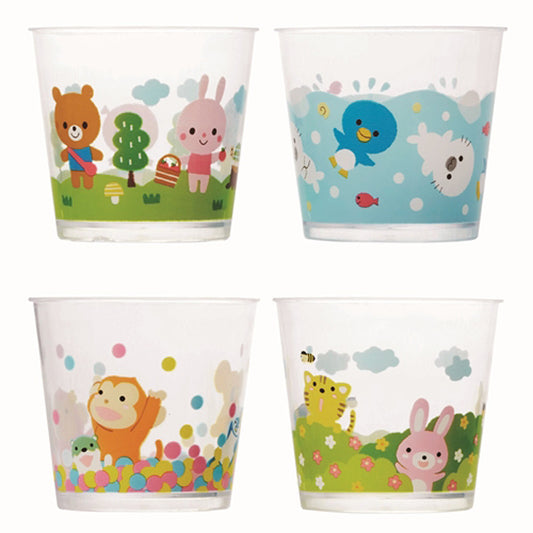 日本直送Torune膠杯(4個) 可放慕斯/果凍-動物派對 Japan Plastic Cup (4 pcs) For Mousse/Jelly- Animals Party