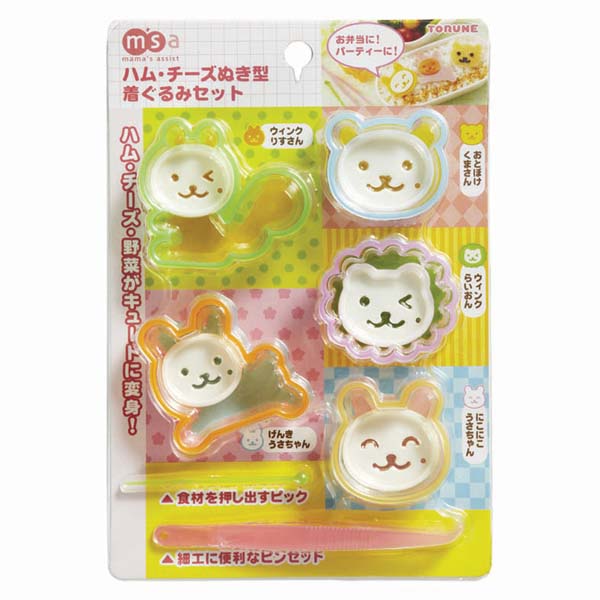 日本直送Torune曲奇模具/便當造型工具 (動物5件) Japan Cookies Mold/Bento Accessories (Animals - 5 pcs)