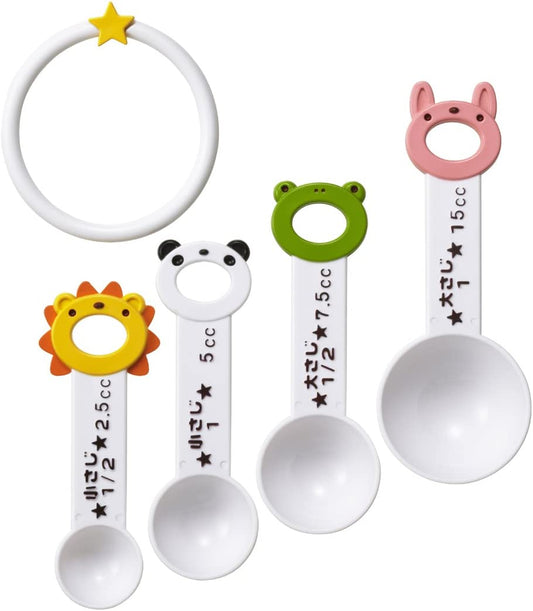 日本直送Torune動物膠量匙 (4件裝) Japan Plastic Measuring Spoons - Animals (4 pcs)