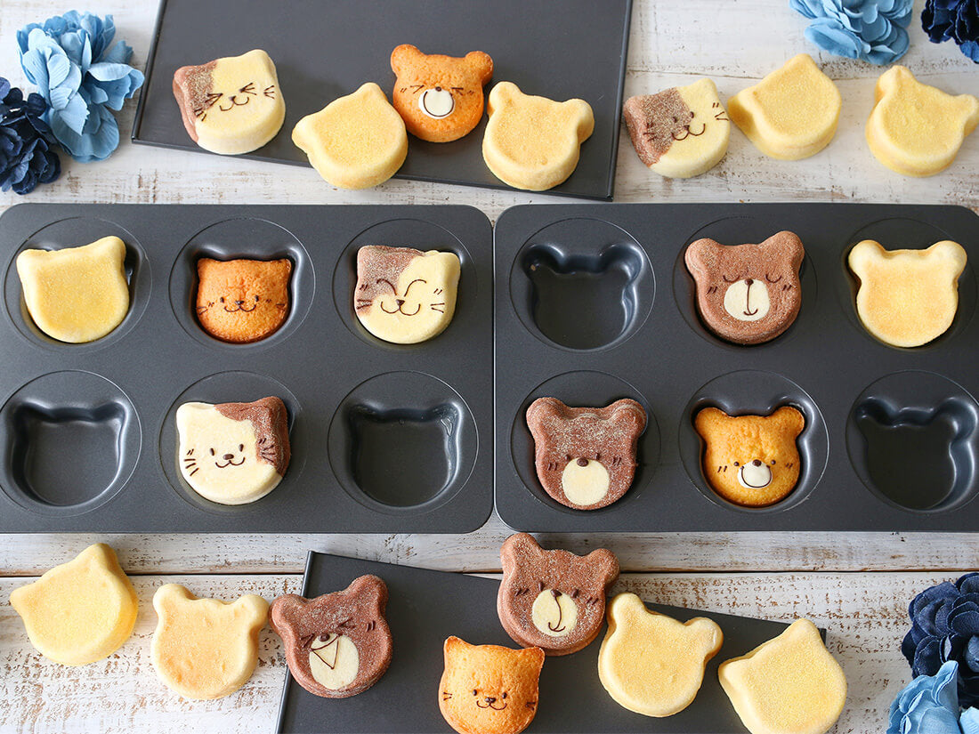 日本直送Cotta貓咪6連帶蓋鬆餅模 Cotta Animal Muffin Mold - Cat