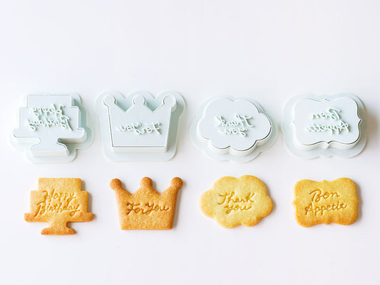 日本直送COTTA 卡通按壓式曲奇模具套裝 (皇冠/訊息4件) COTTA Cookie Mold (Crown/Messages)